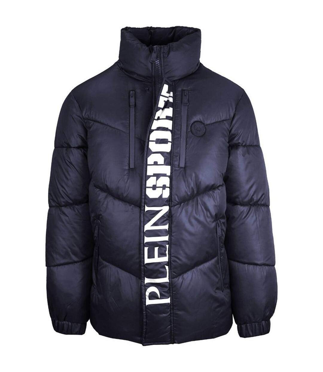 Doudoune Matelassée Motif Logo Homme Bleu Marine Plein Sport-1
