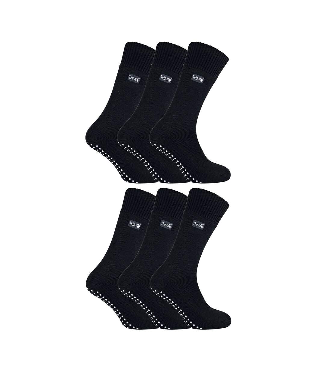 6 Pairs Mens Thermal Indoor Slipper Socks with Grips-1