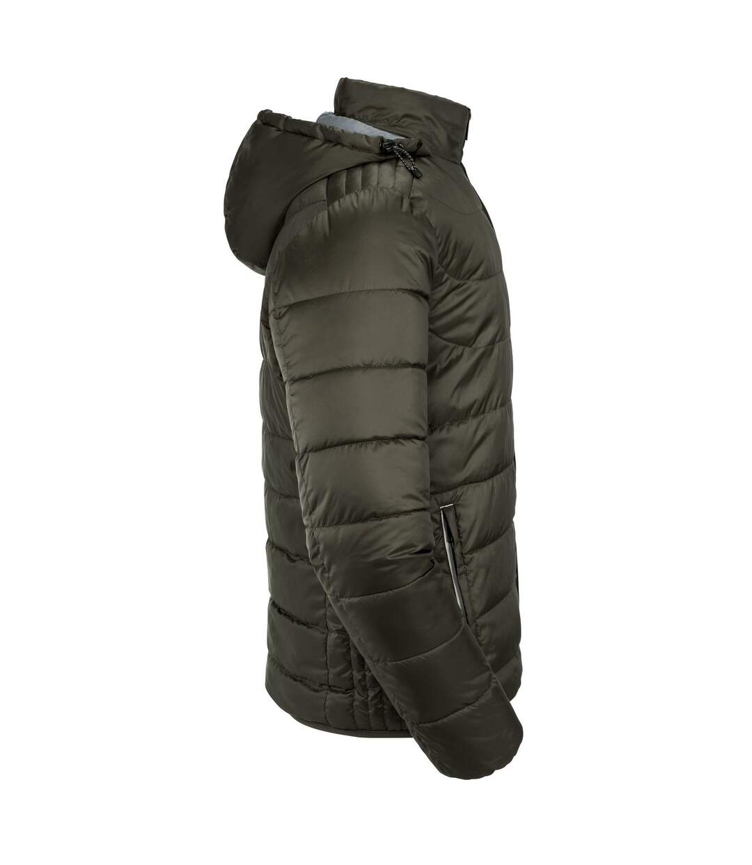 Mens nano hooded padded jacket dark olive Russell