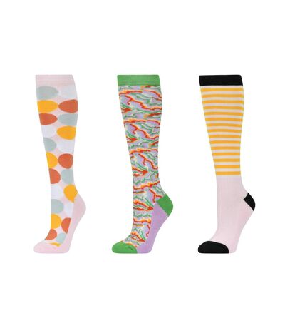 Dublin Unisex Adult Pastello Stripe High Riding Socks (Pack of 3) (Multicolored) - UTWB2142