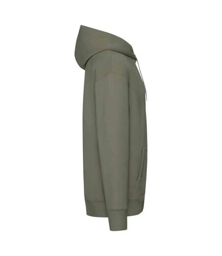 Sweat à capuche premium homme olive classique Fruit of the Loom