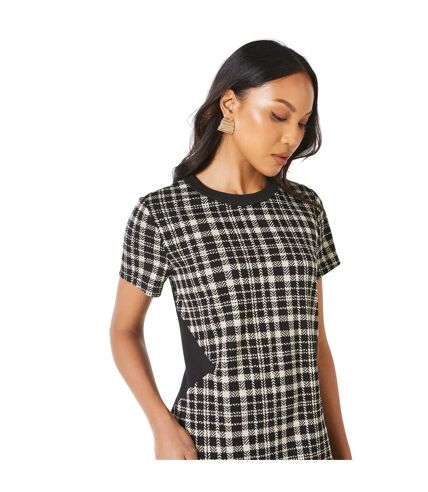 Womens/ladies checked jacquard shift dress monochrome Principles