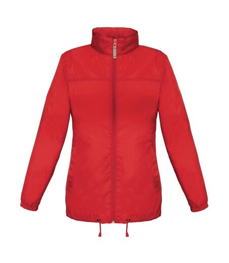 B&C Womens/Ladies Sirocco Lightweight Windproof, Showerproof & Water Repellent Jacket (Red) - UTBC1283