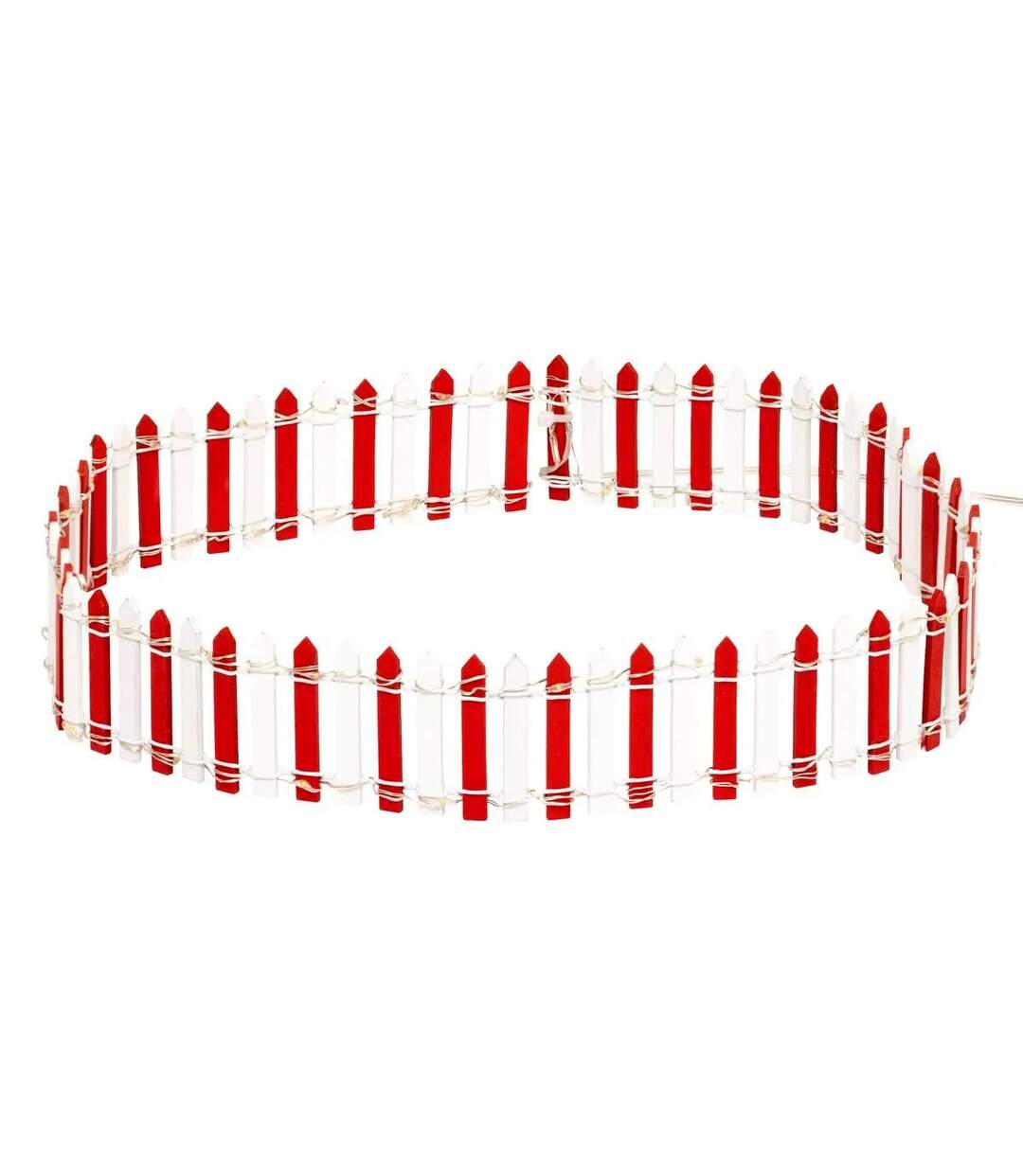 Accessoire Village de Noël Barrière 9cm Rouge & Blanc-2