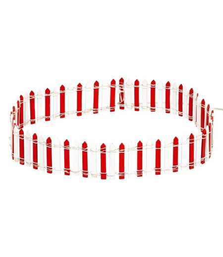 Accessoire Village de Noël Barrière 9cm Rouge & Blanc
