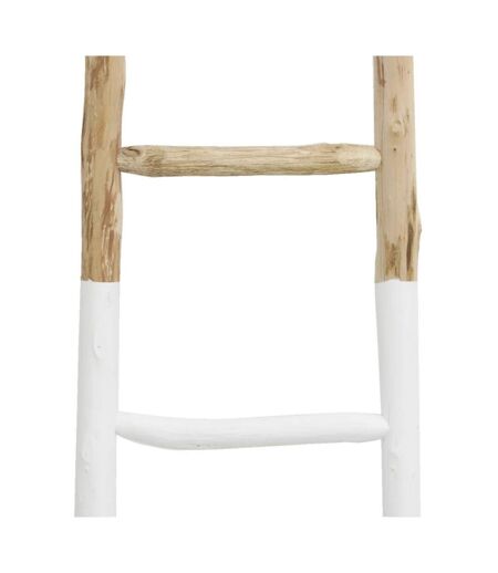 Echelle en bois naturel et blanc