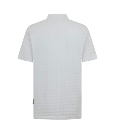 Polo Manches Courtes Motif/style Pied-de-poule Porsche Homme Blanc Boss