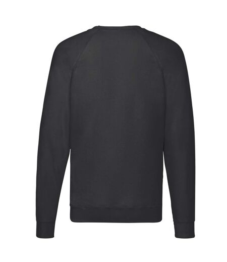 Unisex Adult Lightweight Raglan Sweatshirt Black Fruit Of The Loom
