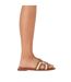 Womens/ladies H-strap Flat Sandals Brown Where´s That From-2