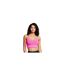 Womens/ladies Seamless Spaghetti Strap Sports Bra Pink White Under Armour-1