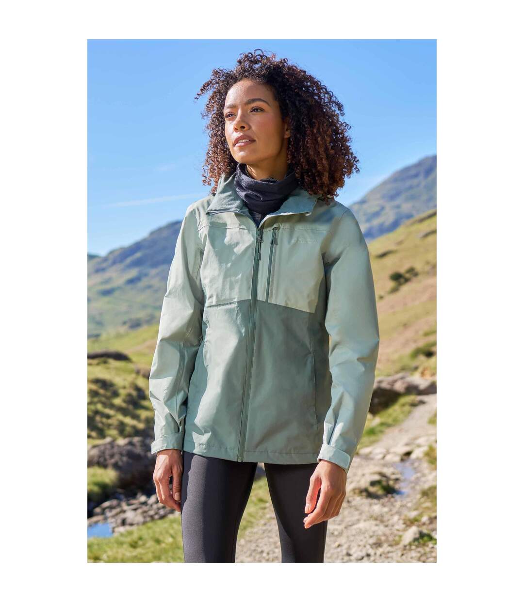 Womens/ladies Rainforest Ii Extreme Waterproof Jacket Light Khaki Mountain Warehouse-2