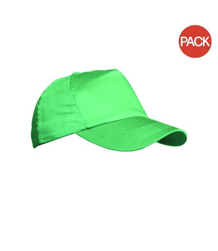 Lot de 2  casquettes unies adulte vert tendre Result