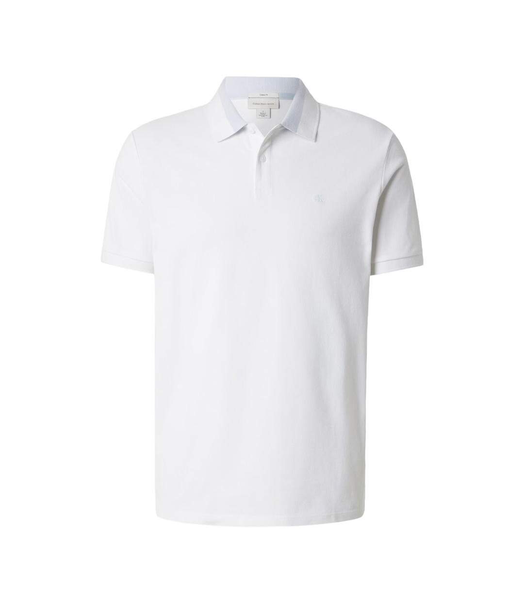 Polo blanc homme calvin klein jeans casual pique-2