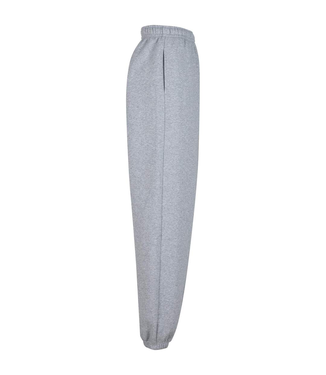 Womens/ladies Fluffy Sweatpants Heather Grey Build Your Brand-4