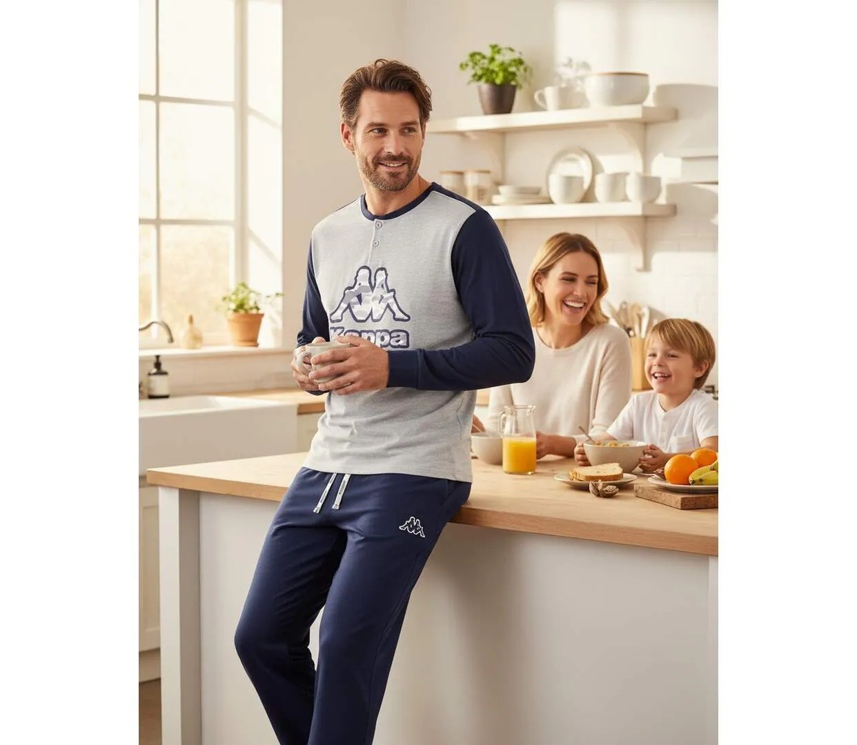 Kappa Pyjama Homme Long Coton-4