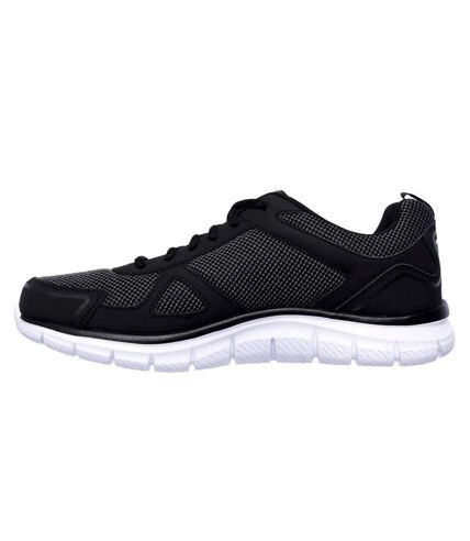 Mens track bucolo leather trainers black/white Skechers