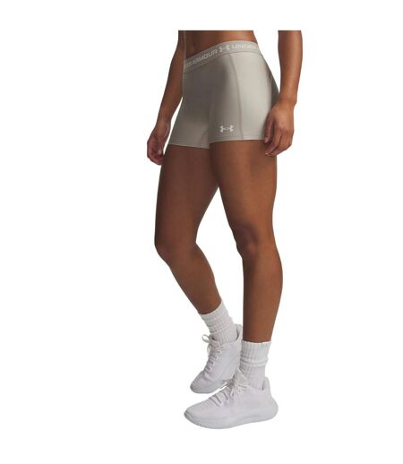 Womens/ladies Heatgear Shorts Taupe White Under Armour