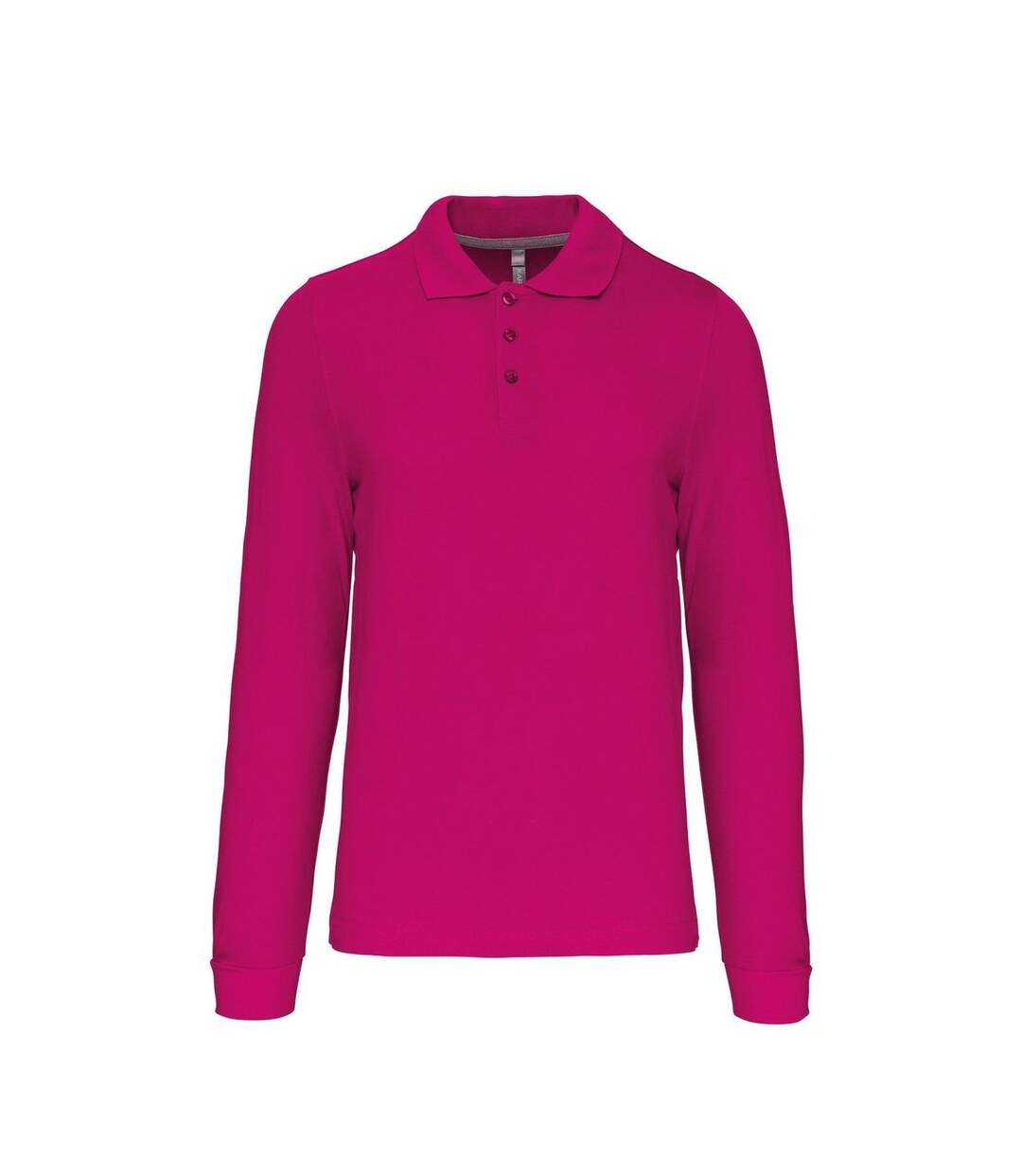 Polo manches longues - Homme - K243 - rose fuchsia-2