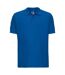 Mens ultimate cotton pique polo shirt azure Russell