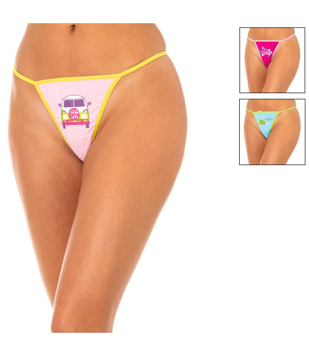 Pack-3 Fine Thread Thongs with prints 82329 woman-1