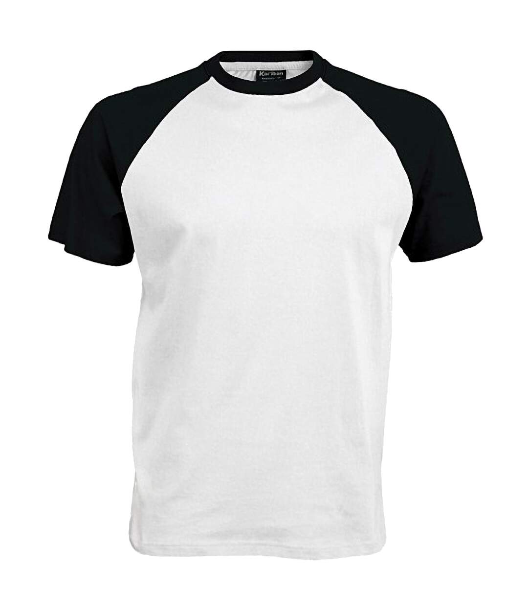 T-shirt de baseball à manches courtes  pour homme blanc/noir Kariban-1