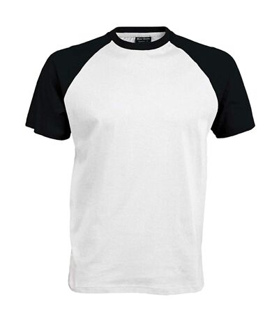 T-shirt de baseball à manches courtes  pour homme blanc/noir Kariban