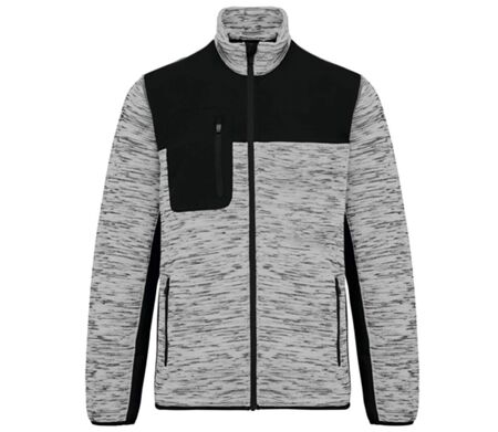 Veste recylée en polytricot - WK9108 - gris clair chiné et noir