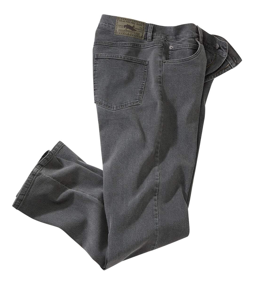 Men's Grey Regular Stretch Jeans-2