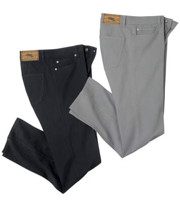 Lot de 2 Pantalons en Twill Stretch