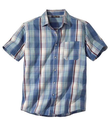 Men's Blue Summer Checked Shirt