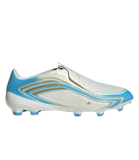 Mens F50 League Wave Pattern Firm Ground Football Boots Cream Blue Gold Adidas
