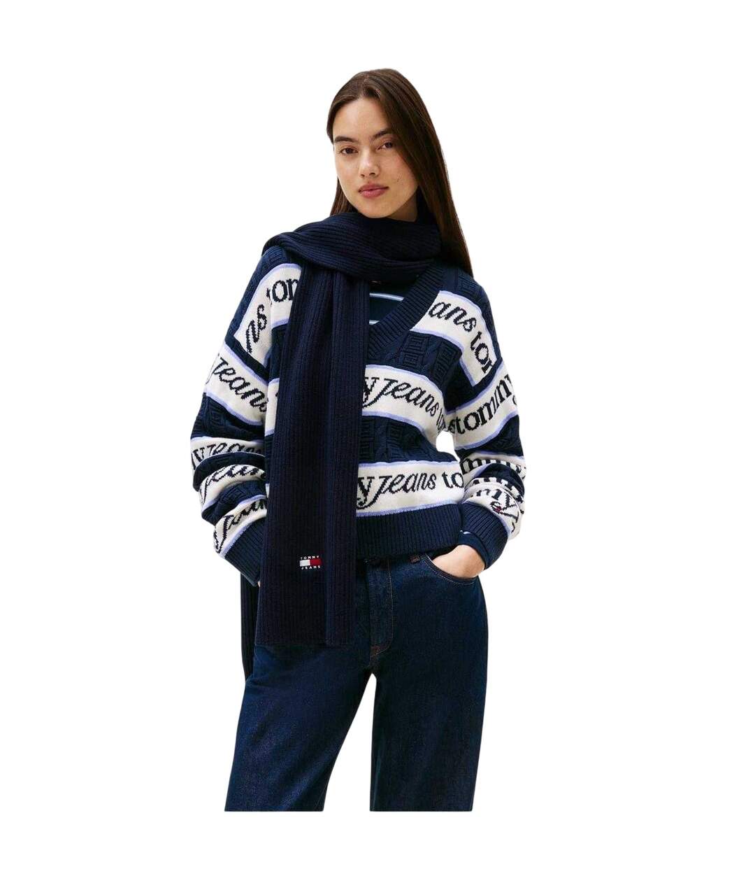 Unisex Adult Ribbed Scarf One Size Dark Navy Tommy Jeans-4