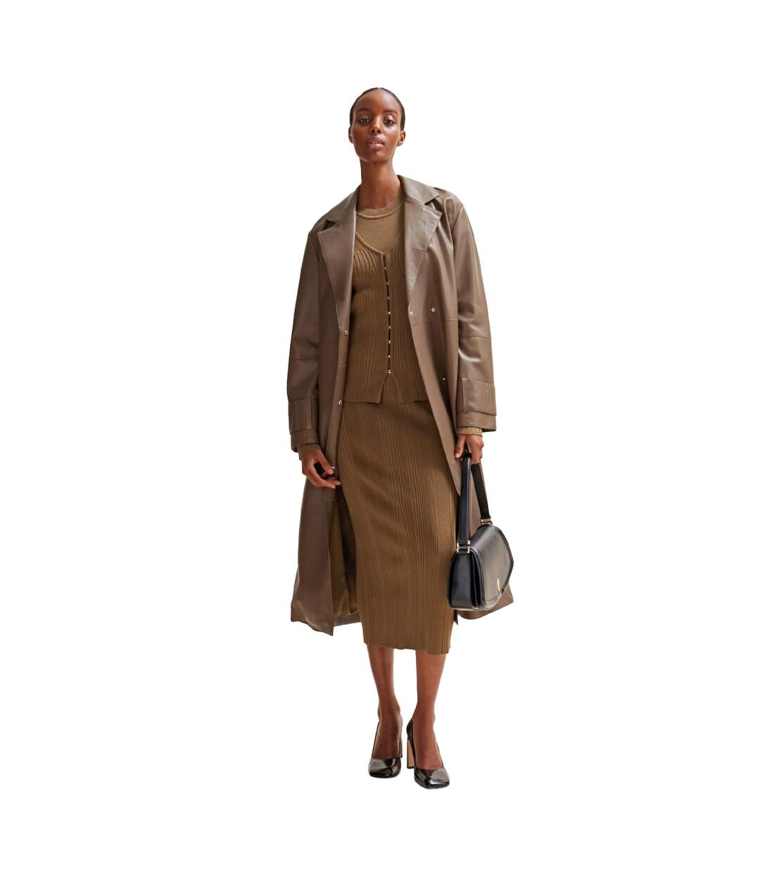 Womens/ladies freedah knitted pencil skirt brown Boss-2