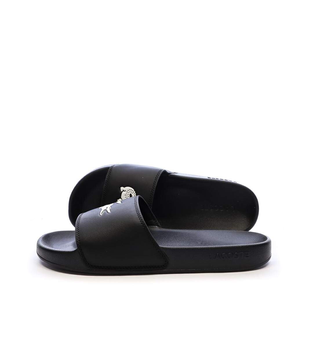 Claquettes noires/blanches homme lacoste serve-1