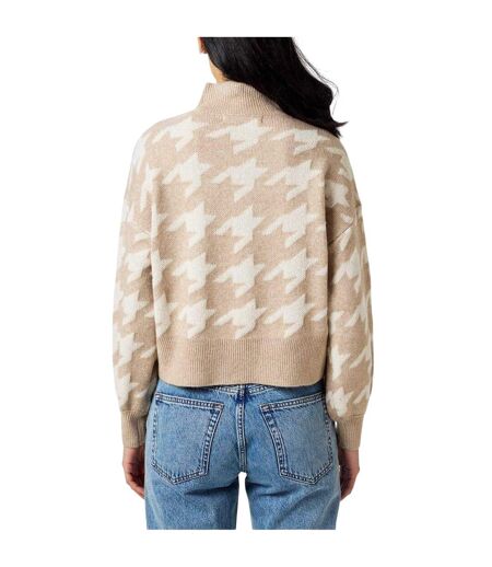 Pull Motif/style Pied-de-poule Femme Marron Clair Vero Moda