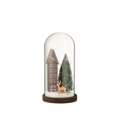 Cloche Déco Led en Verre Maison 27cm Marron