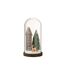 Cloche Déco Led en Verre Maison 27cm Marron-1