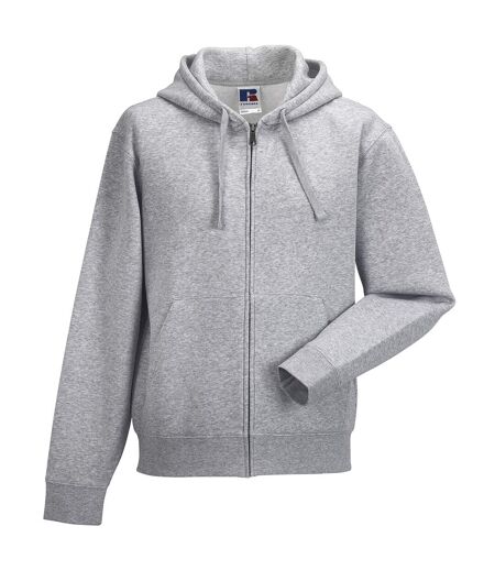 Russell Mens Authentic Full Zip Hooded Sweatshirt/Hoodie (Light Oxford) - UTBC1499