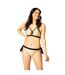 Haut De Maillot De Bain Motif/style Triangle Femme Jaune Or Noir Biba-2