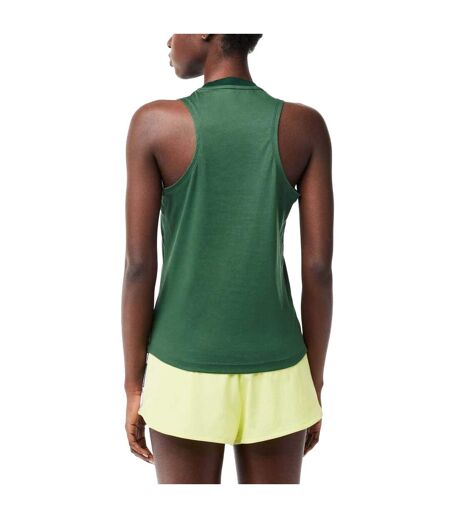 Womens/ladies Contrast Cotton Stretch Sport Tank Top Green Lacoste