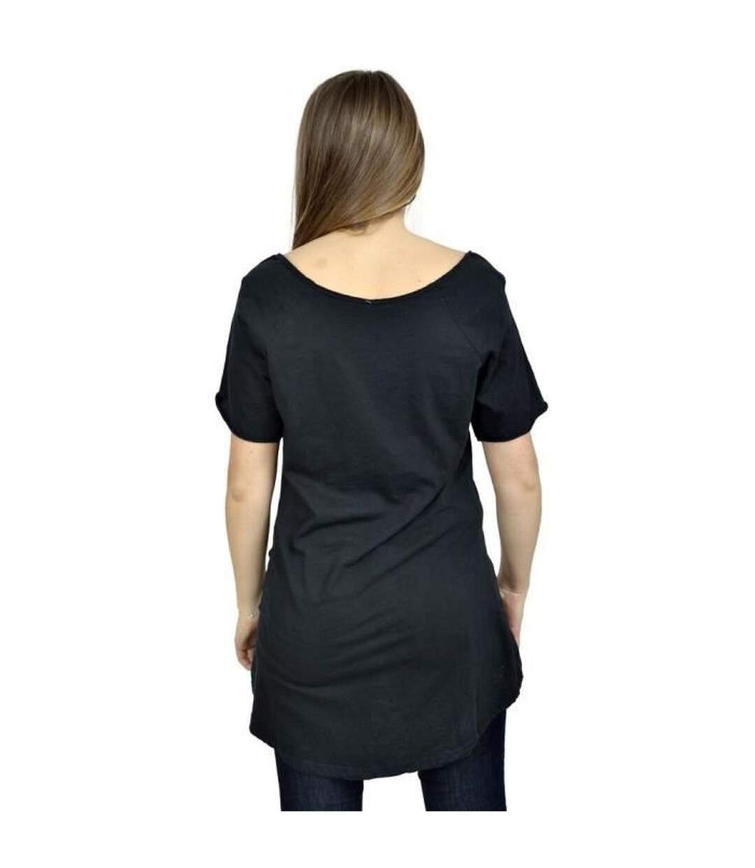 Big tee shirt manches courtes femme col rond-2