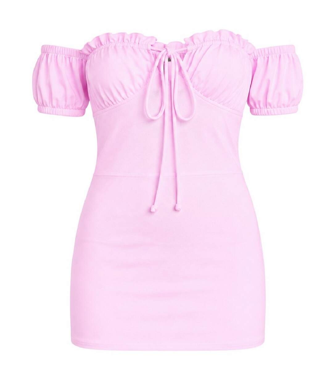 Robe Courte Milkmaid Femme Rose Missy Empire-2