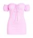 Robe Courte Milkmaid Femme Rose Missy Empire-2