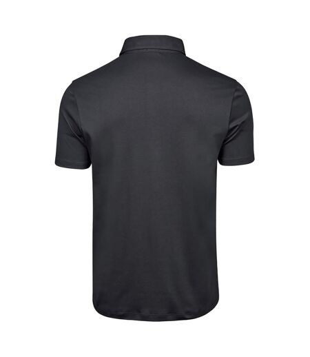 Tee Jays Mens Pima Short Sleeve Cotton Polo Shirt (Black)