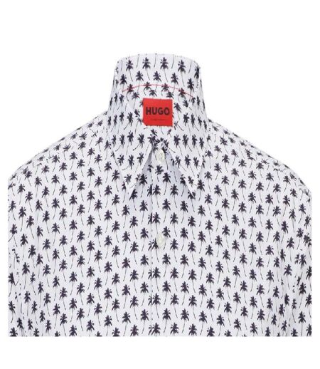 Mens Collared Regular Shirt White Hugo