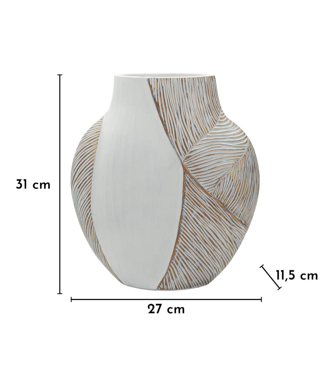 Vase Design Hochi 31cm Blanc-5
