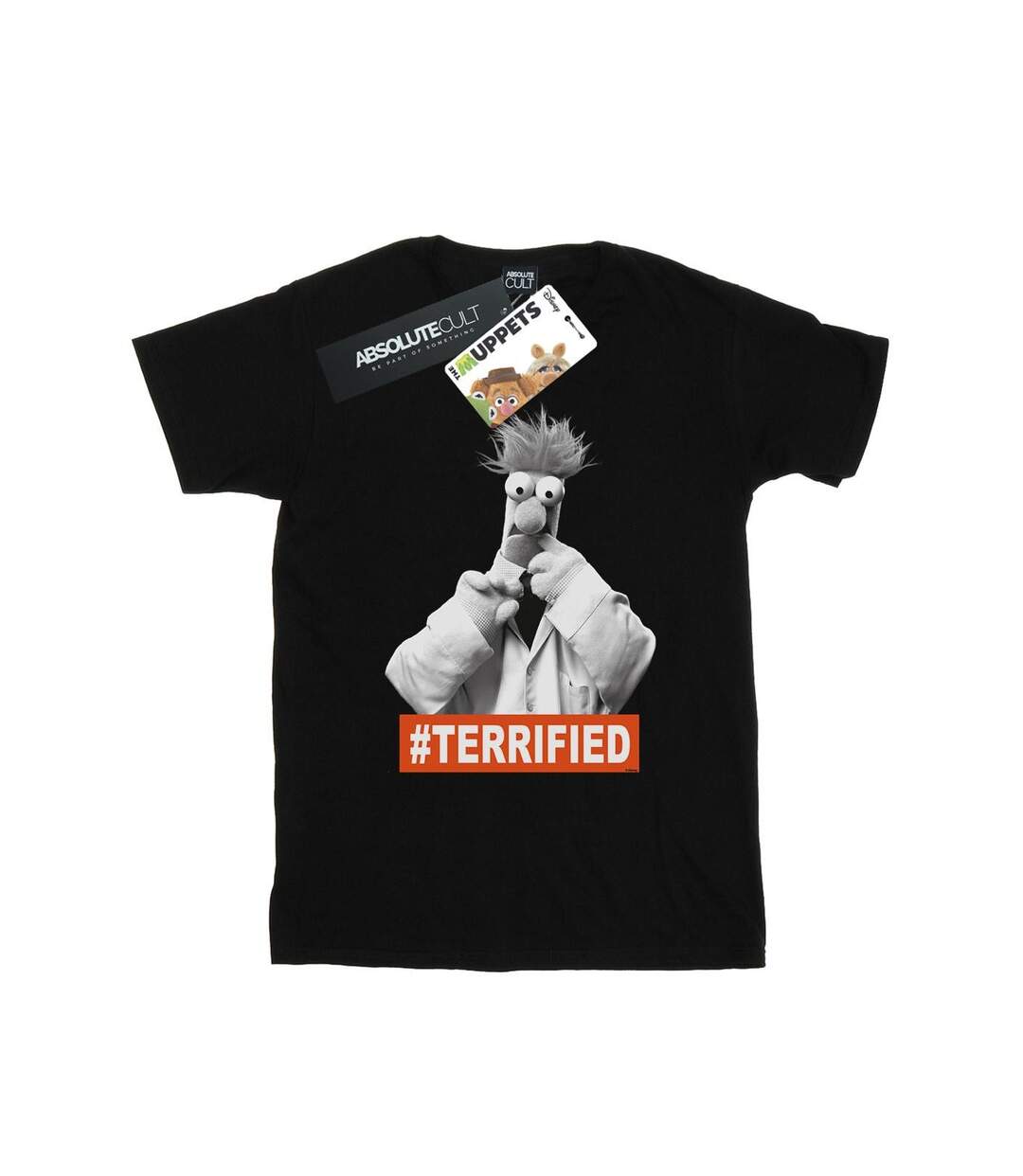 Disney Femmes/Les femmes The Muppets Beaker Terrified Coton Boyfriend T-Shirt (Noir) - UTBI41200-1