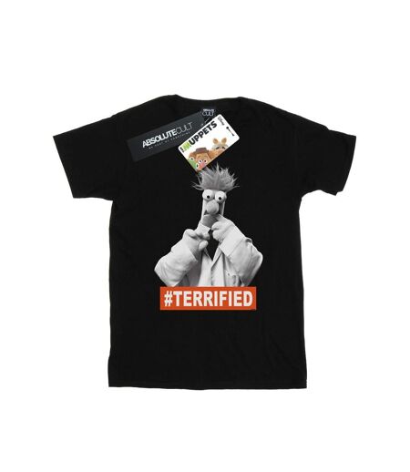 Disney Femmes/Les femmes The Muppets Beaker Terrified Coton Boyfriend T-Shirt (Noir) - UTBI41200