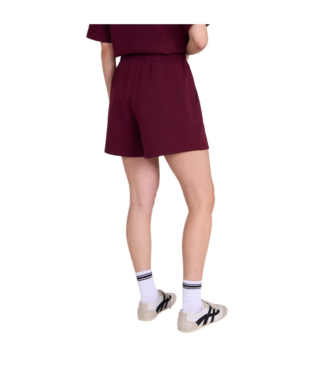 Womens/ladies Cora Travel Shorts Burgundy Animal-3