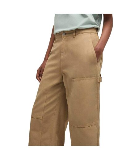 Womens/ladies Hacarpe Straight Leg Cargo Trousers Beige Hugo